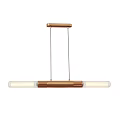 Modern Linear Pendant Light With Brass Frame And Clear Glass Tubes 3d model
