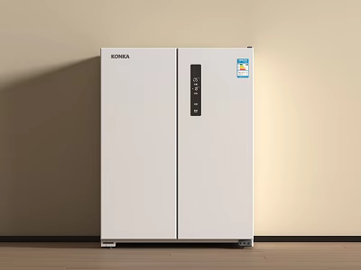 Sleek KONKA White Double Door Refrigerator Modern Design For Home Kitchen 3d model