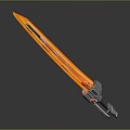 Luminous Orange Yellow Gradient Sword With Crystal Blade And Black Handle