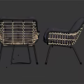 Modern Rattan Sofa And Coffee Table Set With Armchairs And Metal Frames