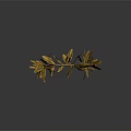 Elegant Golden Olive Branch Wreath Headwear with Reflection on Dark Background