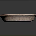 Traditional Pink And Beige Carved Circular Plate With Central Design And Decorative Edges