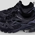 Trendy Black Extreme Sporty Shoes With Thick Sole Mesh Leather And Complex Laces