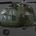 Military Camouflage Helicopter With Rotors Landing Gear And Fuselage Design