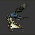 Mythical Creature With Vibrant Blue Green Purple Fins And Intricate Mechanical Armor Design