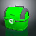 Green Household Storage Box With Curved Top Grey Trim Handle And LVL Logo
