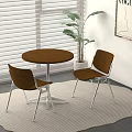 medieval modern leisure tables and chairs 3d model