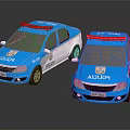Blue Toy Police Cars With Red Lights And POLICIA AIDUOA Logos