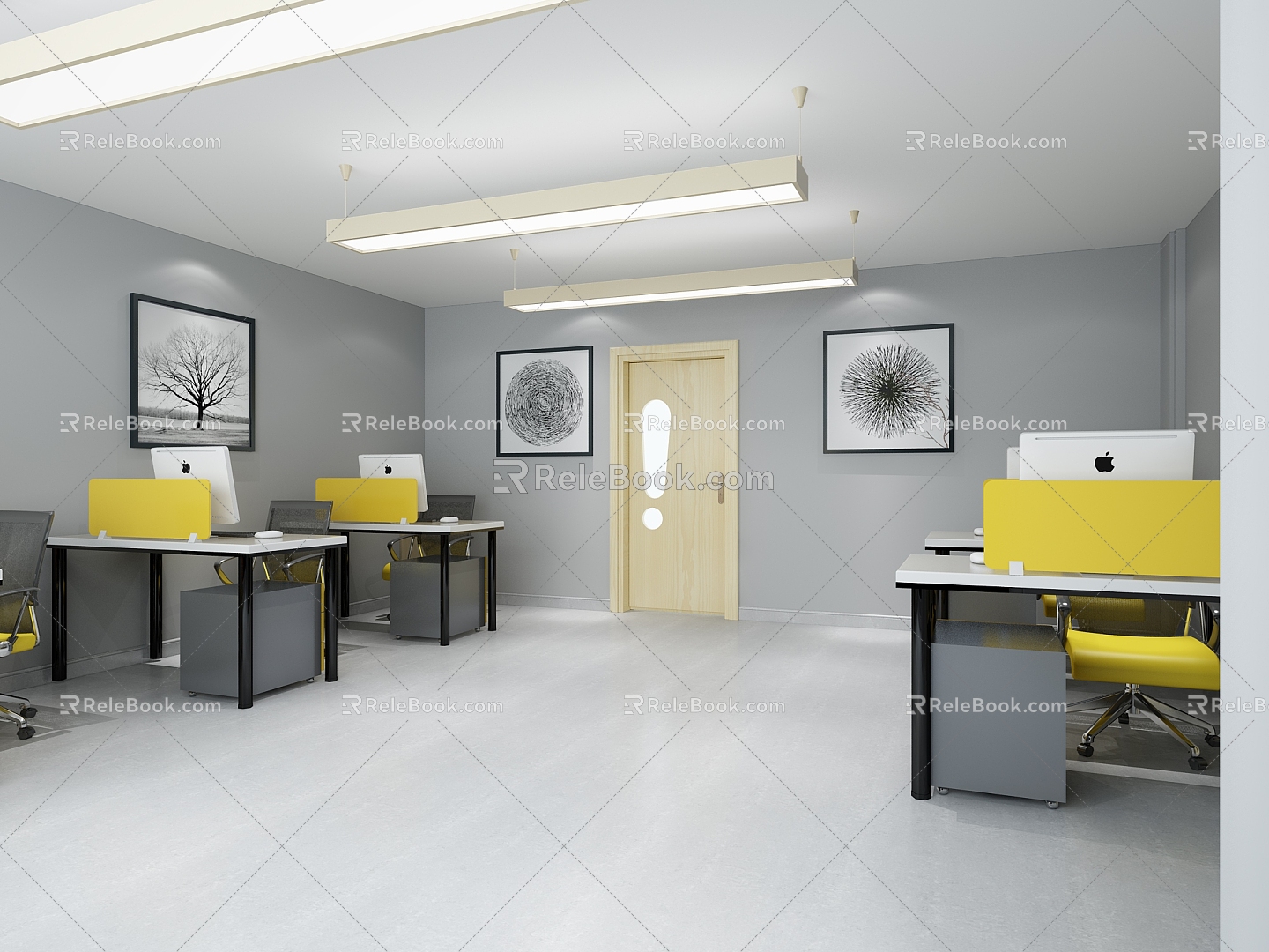 Office Hall 3d model