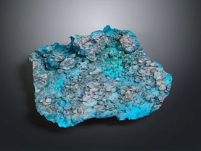 Natural Crystalline Ore Specimen With Vibrant Blue Green Hues And Rough Surface Texture 3d model