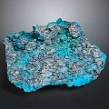 Natural Crystalline Ore Specimen With Vibrant Blue Green Hues And Rough Surface Texture