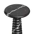 Black Spiral Design Side Table with Modern Contemporary Style and Smooth Surface 3d model