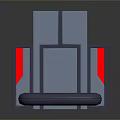 Modern Gray Equipment With Red Side Panels And Curved Base Structure 3d model