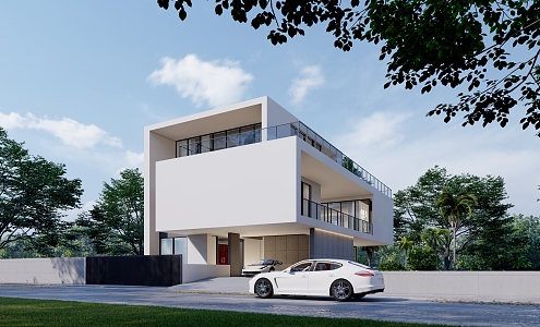 Modern single-family villa 3d model