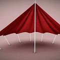 Playground Equipment Featuring Red And White Canopy Tents With White Support Poles