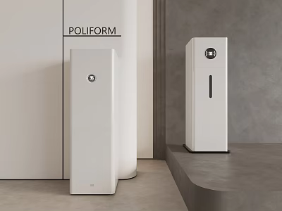 Modern White Poliform Appliances In Minimalist Interior With Cylindrical And Square Design 3d model