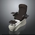 Luxury Brown Pedicure Chair With Quilted Backrest White Base And Armrests