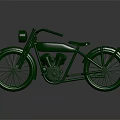 Vintage Green Motorcycle Featuring Classic Round Headlight Single Seat And Retro Frame Design