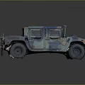 Military Camouflage Hummer Vehicle With Rugged Exterior And Off Road Tires Design