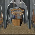 Modern Restaurant Interior With Wooden Bar Counter Dining Tables And Decorative Walls