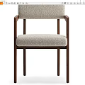 Modern Minimalist Dining Chair With Wooden Frame And Upholstered Seat Backrest