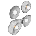 Modern Gray Round Wall Lamps Set of Four with White Light Bulbs