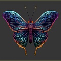 Modern Butterfly Colored Butterfly Tabby Butterfly Leaf Butterfly 3d model