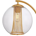 Elegant Golden Table Lamp With Transparent Spherical Shade And Inner Light Strings 3d model