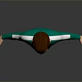 3D Character Model Wearing Green Tracksuit With White Stripes And White Shoes