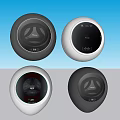 Four Stylish Circular Washing Machines In Black And White Modern Design