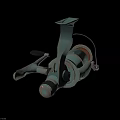 Vintage Teal Fishing Reel With Metal Spool And Ergonomic Handle Design
