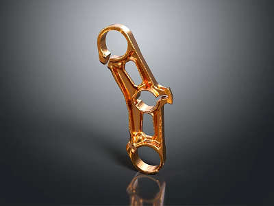 Golden Metal Daily Life Product With Curved Design Ring Shaped Structure And Reflective Finish 3d model