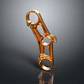 Golden Metal Daily Life Product With Curved Design Ring Shaped Structure And Reflective Finish