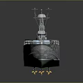 Detailed Warship 3D Model With Deck Antennas Missile Launchers And Hull Design
