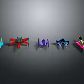 Colorful Paper Airplanes In Blue Red Green Purple Pink Colors Arranged On Dark Background
