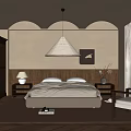 Warm Modern Bedroom Interior Design With Bedside Tables Pendant Light And Area Rug