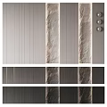 Modern Background Wall Design with Various Textured Stone and Wooden Panels