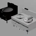 Stainless Steel Commercial Kitchen Cooking Equipment With Single And Double Burners