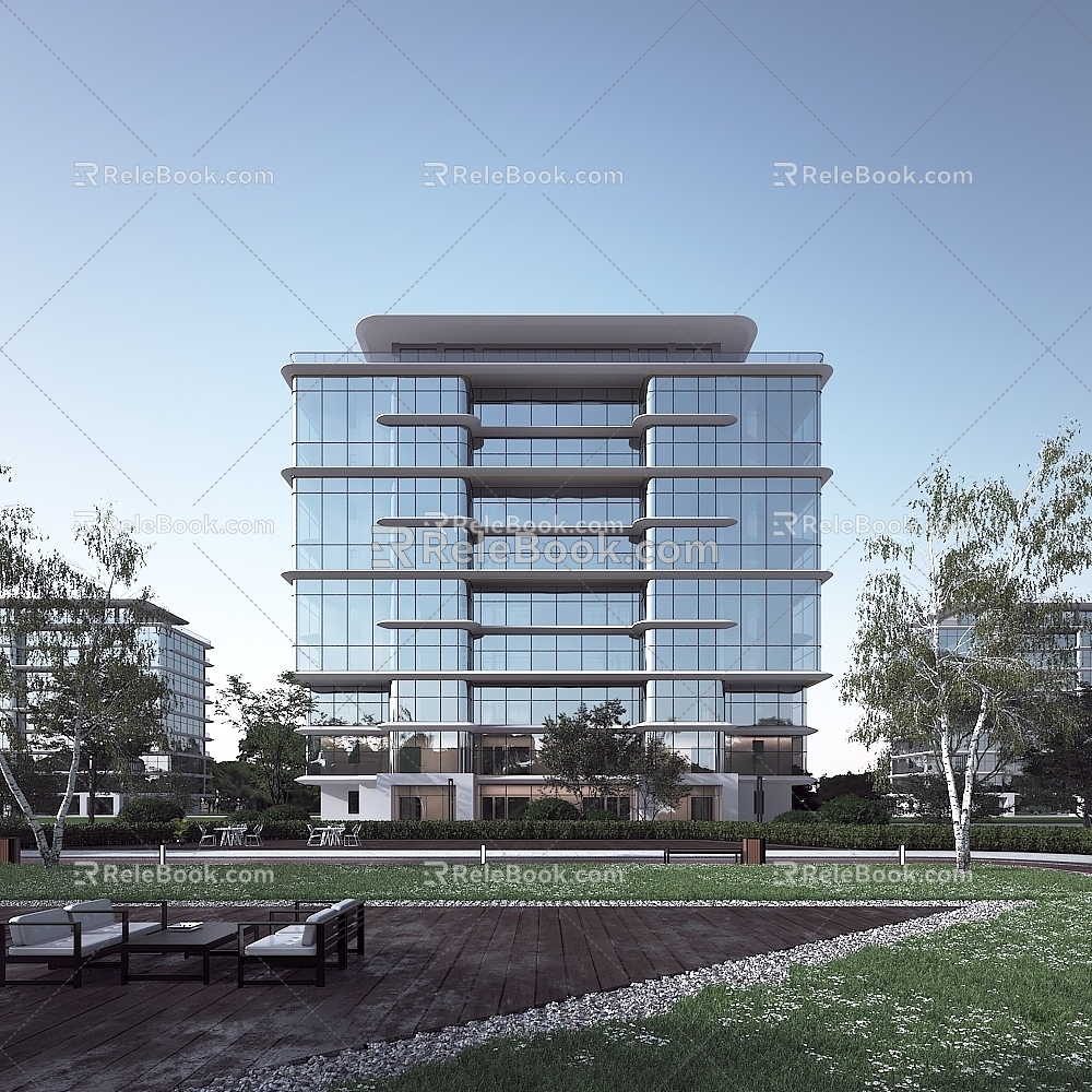 Modern Residential Building Residential Perspective 3d model