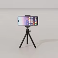 Smartphone On Tripod Stand With Screen Display And App Icons For Mobile Photography