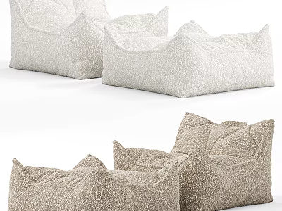 Cozy Modern Textured Bean Bag Chairs With Soft Fabric For Comfortable Living Room Seating 3d model