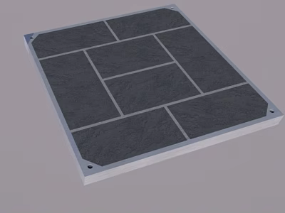 Gray Interlocking Paving Slab Design For Road Surface Construction With Square Tiles 3d model