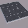 Gray Interlocking Paving Slab Design For Road Surface Construction With Square Tiles 3d model
