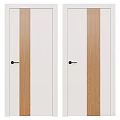 White Interior Doors With Black Handles And Vertical Horizontal Lines Design 3d model