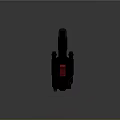 Futuristic Black Tactical Weapon With Mechanical Grip And Red Accents Design