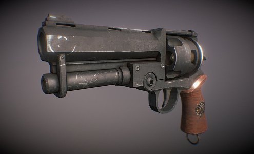 science fiction pistol 3d model