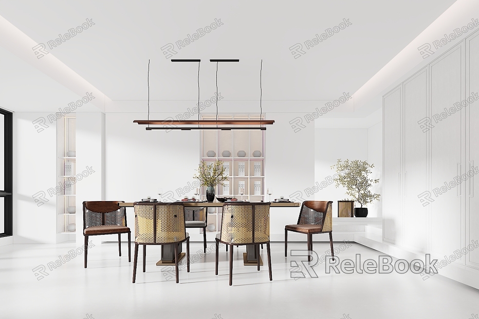 Modern Minimalist Tea Room Restaurant model