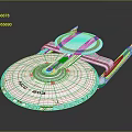 NCC 1701 Sci Fi Starship Model Featuring Circular Hull And Futuristic Design Elements