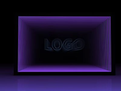 Commercial Equipment Featuring Purple 3D Frame With LOGO Display And Reflection 3d model