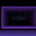 Commercial Equipment Featuring Purple 3D Frame With LOGO Display And Reflection 3d model